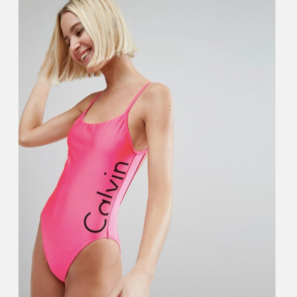 Calvin Klein Cheeky Scooped One Piece Swimsuit - Picture 2 of 11